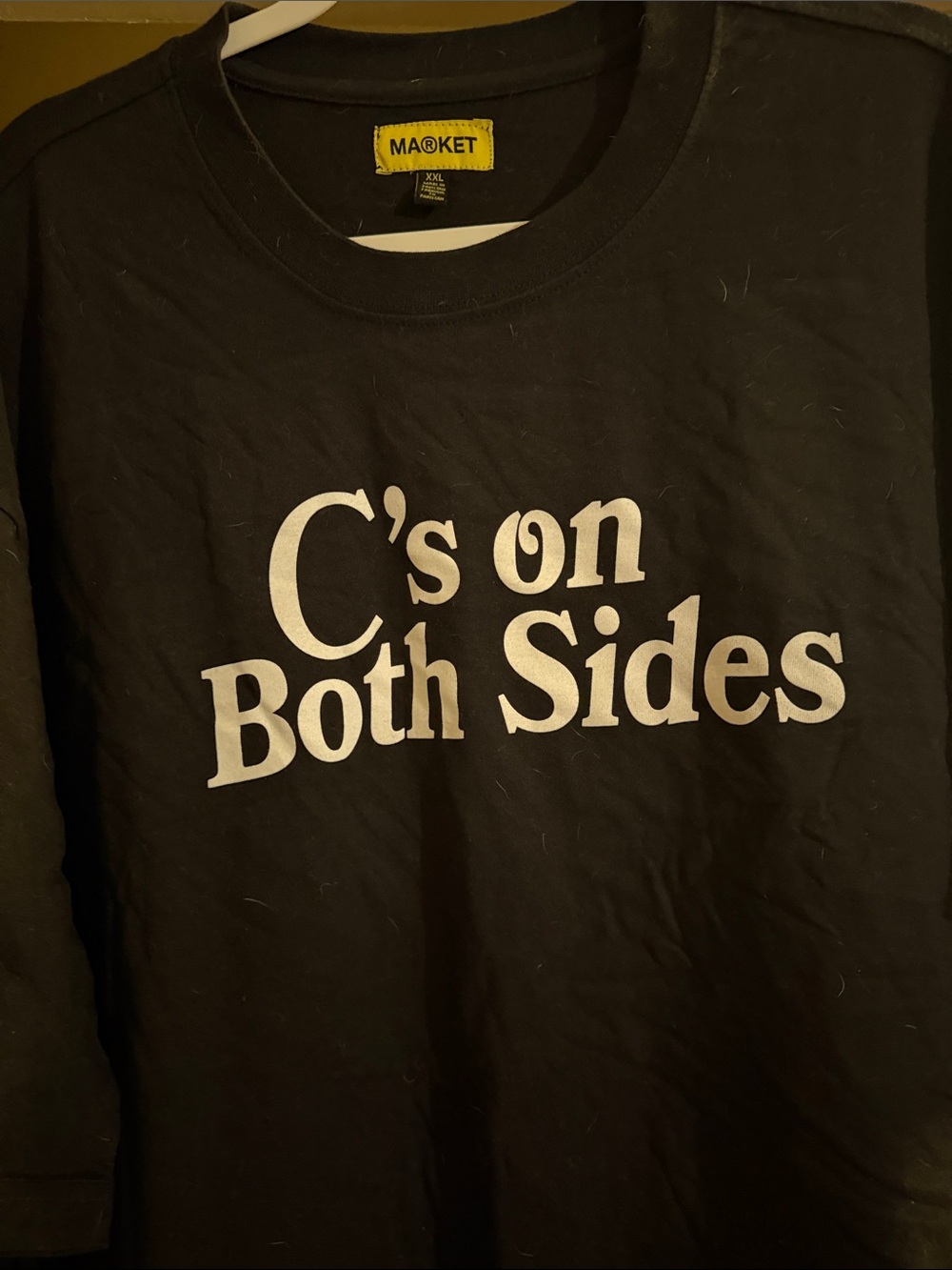 MAKET Black Short Sleeve Tee with 'C's on Both Sides' Print